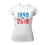 T-Shirt Femme Col Rond 1998 - 2018 Champion Du Monde Foot France