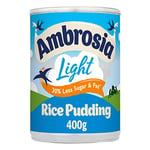 Ambrosia Devon Ready-to-Eat Light Rice Pudding Can, 30% Less Sugar & Fat, 400 g (Pack of 1)