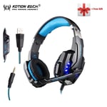 KOTION CHAQUE G9000 Jeu Casque 3.5mm Écouteur PS4 Casque Gaming Casque Avec Micro Pour PC Portable playstation 4-G9000 bleu