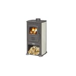 Poêle à bois 7,3KW Beige / Anthracite Struture Acier Volume de chauffe 95m3 KORAL