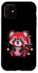 Coque pour iPhone 11 Panda kawaii rouge avec tirelire