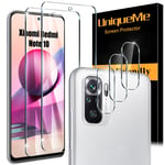 UniqueMe [2+3 Pack] For Xiaomi Redmi Note 10/10S, 2 Pack Tempered Glass Screen Protector and 3 Pack Anti Glare Camera Lens Protector[Not for Redmi Note 10 5G /10 Pro/Pro Max][Easy Installation Tool]