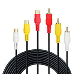 3 RCA Extension Cable Gold Plated Connector 3RCA Male to Female Stereo Audio Wire Lead for Speaker, TV, AV, DVD Player, More (3ft)