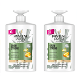 2X Pantene Pro-V Miracles Grow Strong Biotin + Bamboo Shampoo 1000ml, Pump