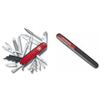 Victorinox Cyber Tool L Swiss Army Knife, Medium, Multi Tool, 39 Functions, Blade, Bits, Pen, Red & Swiss Army Knife Sharpener, Dual Knife Sharpener Professional, Swiss Made, Portable, Black/Red