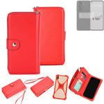 Wallet Mobile phone cover Asus Zenfone 10 Phone protective Case red