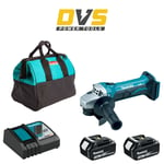 MAKITA DGA452Z Cordless 18V LXT 115mm Angle Grinder 2x3Ah Charger & Canvas Bag