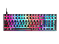 MARSGAMING MKULTRA, Clavier Mécanique Noir RGB, Compact 96%, Switch Outemu SQ Bleu, Portugais -US