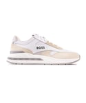 Boss Mens Kurt Runn Trainers - White Nylon - Size UK 8