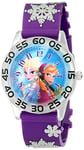 Disney Frozen Anna and Elsa Girls' Plastic Time Teacher Watch