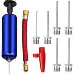 Bollpump Bärbar Luftpump Basketbollpump Ballongpump med 7 Nålar, 1 Munstycken och 1 Flexibel Slang för Fotboll Volleyboll Vattenpolo Rugby Träning