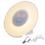 Philips Wake-up Light - Vakna mer utvilad, mindre stressad - Simulerad soluppgång - 2 naturliga väckningsljud - Med 10 ljusintensiteter - FM-radio - Läslampa Vit -