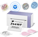 344WiFi Imprimante Thermique Etiquette Autocollante, Imprimante Etiquettes Expédition pour les Bureau et les Petites Entreprises, Compatible avec , Ebay, Etsy, Ups, Wish, Shopify, violet