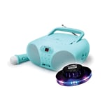 RADIO CD MD-203-KB - Bleu - Affichage LED - Antenne FM - Lumière OVNI - 1 micro inclus - CD/CD-R/CD-RW - Radio FM