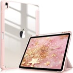 FINTIE Coque Hybride Compatible avec iPad Air 13" (2024) M2, Porte-Crayon intégré, Coque arrière Transparente, réveil Automatique, Or Rose