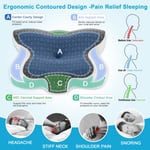 Elviros Cervical Memory Foam Pillow, Ergonomic Orthopedic Deep Sleep Neck Groove