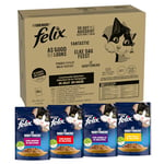 Purina Felix Le Ghiottonerie Aliments humides pour Chats avec Boeuf, Poulet, Canard, Agneau, Lot de 80 enveloppes de 85 g