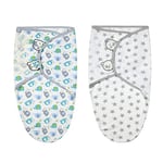 Vicloon Emmaillotage Bebe,2pcs Sac de Couchage Emmaillotage Bébé,Couverture Emmaillotage Bebe 4-6 Mois 14-18lbs 100% Coton (Vert)