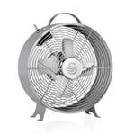 Swan Retro 8 Inch Desk Clock Fan 20W Low Noise Aluminium Blad Grey - SFA12630GRN