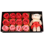 12 Rose Flower Flower Plush Bear Valentine's Day Romantic Gift With Box SG