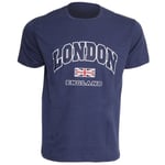 Mens London England Print 100% Cotton Short Sleeve Casual T-Shirt/Top - XXL - 50inch - 52inch