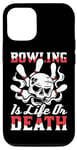 Coque pour iPhone 15 Pro Tete Morte Jeu De Bowling Joueur - Quilles Boule Bowling