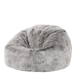 icon Kids Faux Fur Bean Bag Chair, Arctic Wolf Grey, Large Bean Bag Chairs for Kids, Fluffy Bean Bags, Kids Bean Bags for Girls and Boys, Nursery Decor Bedroom Accessories