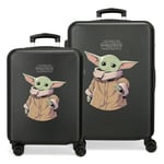 Star wars Grogu Valise set Noir 55/70 cm ABS rigide Serrure TSA intégrée 119L 6,8 kg 4 roues doubles bagage à main