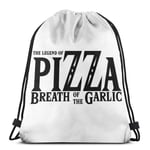 WH-CLA Drawstring Backpack The Legend Of Pizza Breath Of The Garlic Storage Cinch Bags Women Print Men Drawstring Backpacks Lightweight Drawstring Bags Unique Outdoor Beach Bag Casual Fo