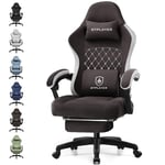 GTPLAYER Chaise Gaming Bureau Ergonomique Fauteuil Gaming Leathaire, accoudoir inclinable, avec Repose-Pieds…