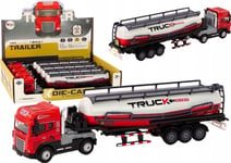 Leantoys Lastbil Med Släp Tir Tanker 1:24 Truck Red Sounds