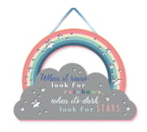 Look For Rainbows Hanging Plaque With Ribbon More Than Words Gift