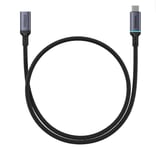 Baseus USB-C hane till USB-C hona förlängningskabel, 10Gb/s, 0,5m - Svart