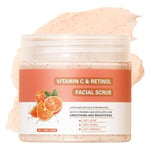 Face Scrub with Retinol and Vitamin C Facial Exfoliator Facial Peeling Brightening Exfoliating Microdermabrasion Face Scrub Face Wash Cleanser for Blackheads Acne Dull Skin