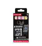 Uni - Chalk Marker PWE-5M, set of 4 markers - orange, pink, lilac & yellow (401578)