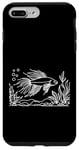 Coque pour iPhone 7 Plus/8 Plus Line Art Poisson & Ichtyologiste Dos plume