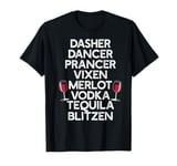 DASHER VODKA BLITZEN Alcohol Reindeer Funny Christmas Meme T-Shirt