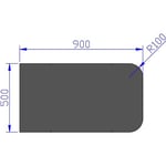 Gulvplate sort emalje 500x900  - Jøtul