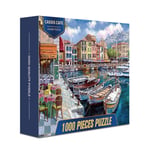 ASDFGHJKL Adult Jigsaw Puzzle 1000 Unique Gifts Warm Home Sunset by the Lake Educational Game for Children,Cafe