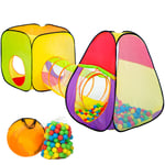 Dice children's play tent with tunnel+200 balls+bag ball pit playhouse garden