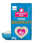 Elephant Pure Basmati 5kg Premium Basmati White Rice 100% Aged Basmati From The Foothills Himalayas (Pack of 1) 5kg