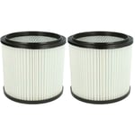 2x filtre plissé compatible avec Einhell tc-vc 1930 arg, tc-vc 1825, tc-vc 1930 s, tc-vc 1930 ex aspirateur - blanc - Vhbw