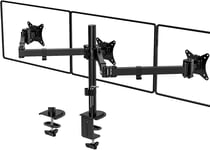 Support Ecran PC 3 pour 17-24 Pouces écran Plat & incurvé,vesa 75 x 75 100 x 100 Support Triple Ecran,7 kg/Bras,Aupport 3 Ecran PC avec 2 Modes d'installation