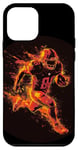 Coque pour iPhone 12 mini Un joueur de football brûle comme une météorite dans le feu et les flammes