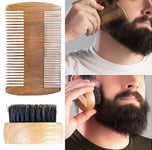 Nécessaire à barbe : peigne à 2 côtés et brosse en poils de sanglier - Sichler