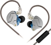 KZ ZSN Pro Écouteurs in Ear IEM à Armatures équilibrées Technologie Hybride 1DD 1BA Écouteurs Confortables antibruit pour téléphone Portable Android Femme Homme Fille (Bleu avec Micro)