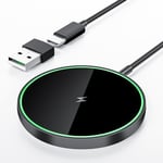 AMSKY Magnétique Chargeur Induction pour iPhone, 15W Rapide Chargeur Compatible pour Magsafe Apple, Noir Chargeur sans Fil pour iPhone, Station de Charge pour Apple et Airpods, Wireless Charger