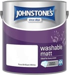 Johnstone's - Washable Paint - Pure Brilliant White - Matt Finish - Emulsion Pa