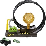 Hot Wheels - Monster Trucks - Circuit Looping - Coffret avec Vehicule et Voiture - Roues Geantes - Piste pour 2 - échelle 1/64 - Cadeau das 3 Ans, HBH70