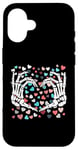 iPhone 16 Skeleton Hand Heart Funny Bones Valentine's Day Men Women Case